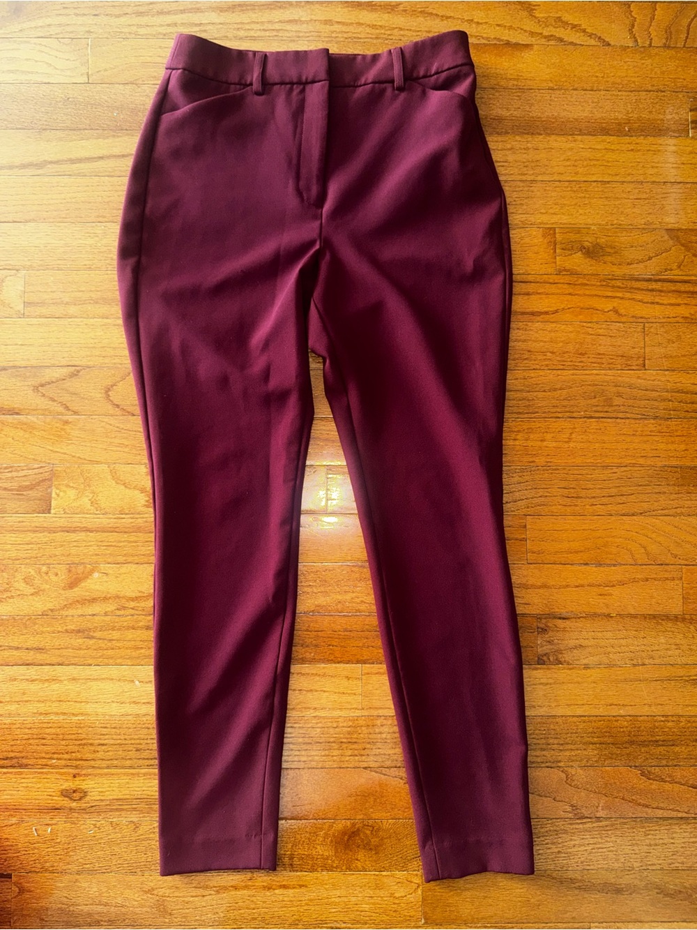 Express Women's Maroon Straight Leg Dress Pants